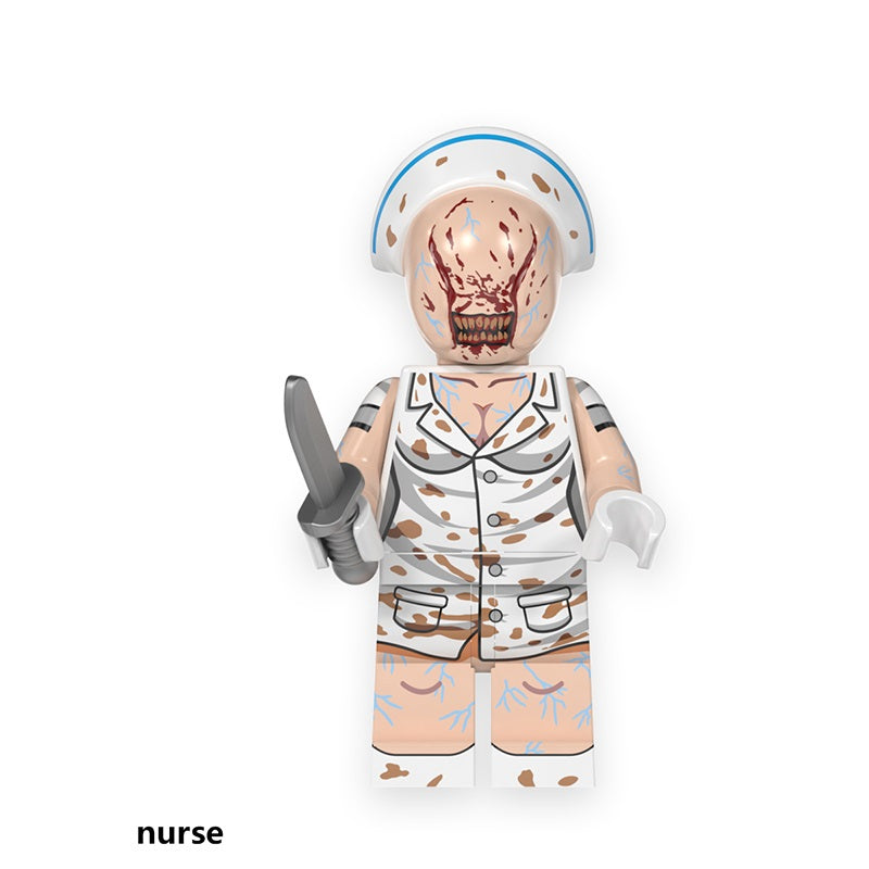 Nurse minifigure on a white background